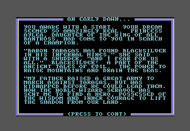 Legend of Blacksilver screenshot 3 for Commodore 64